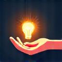 Icon representing user empowerment, perhaps a hand holding a lightbulb or control panel.